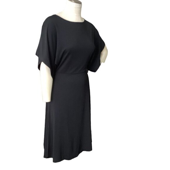 NWT Gap LBD Black Stretch Dress Womens Sz XS Flutter Sleeve Fit & Flare #222B - Picture 6 of 9